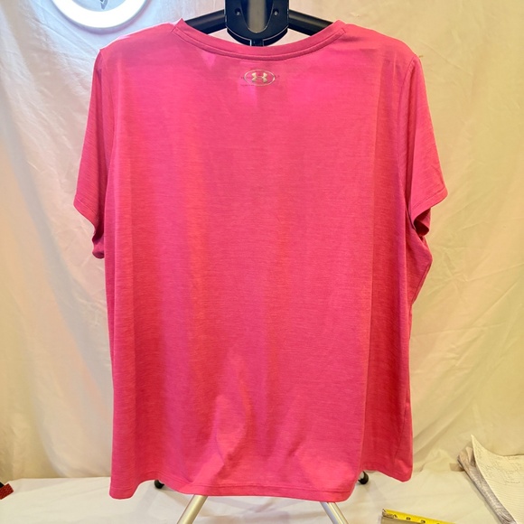 Under Armour Heat Gear Women's UA Tech Twist Script Pink ShortSleeve T-Shirt 3XL - Picture 3 of 7